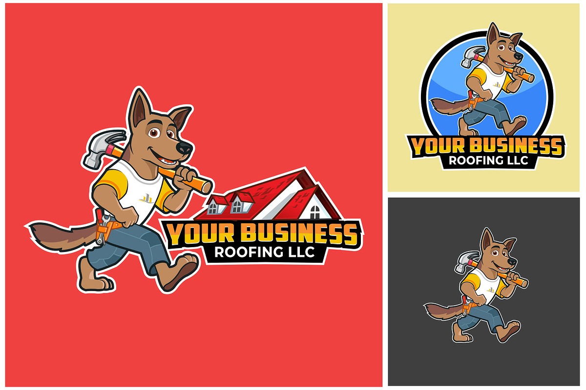 Dog Roofing Handyman Logo, a Branding & Logo Template by Silpin