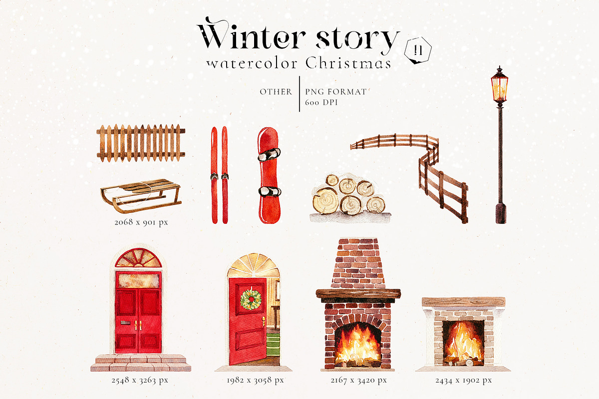 Winter story-watercolor Christmas, a Seasonal Illustration by Pamyatka Shop (Photo 24 of 27)
