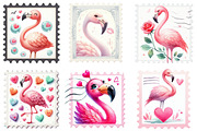 Valentine's Flamingo Postage Stamp, an Illustration by Designking (Thumbnail 3 of 5)