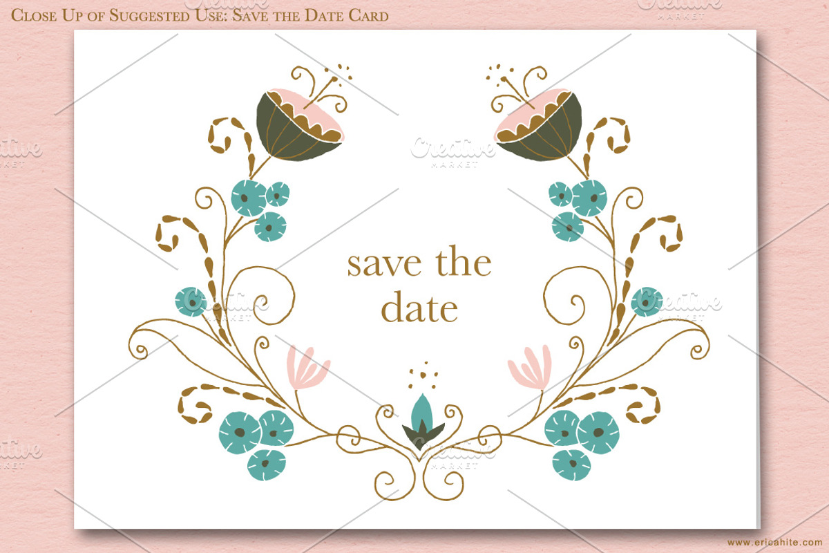 Floral Nouveau Clip Art (PNG) +Bonus, an Illustration by Erica Hite (Photo 3 of 5)