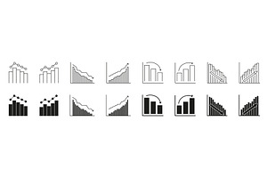 Bar And Line Graphs Icons, a Finance Illustration by Gentle Studio