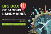 Famous Landmarks Big Box + Postcard, a Templates & Theme by Boyko Pictures (Thumbnail 1 of 10)