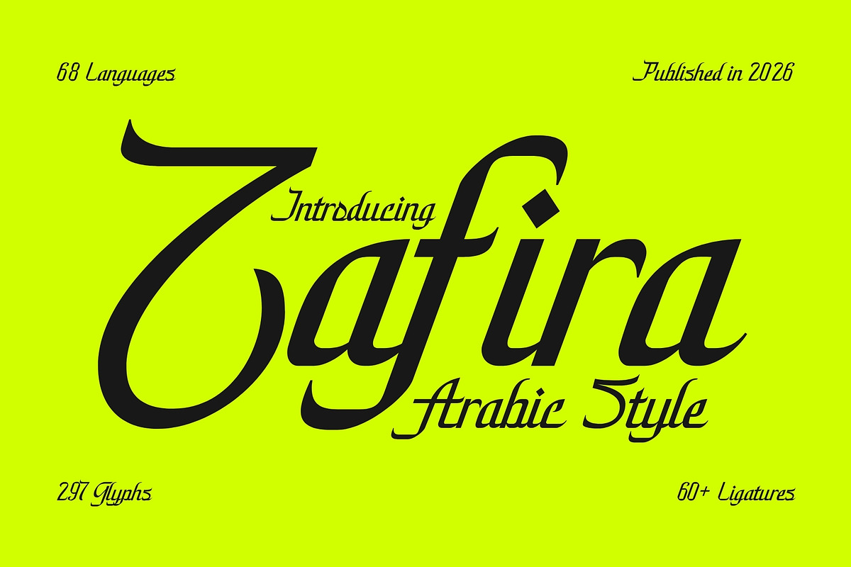 Zafira - Arabic Style Typeface, a Script Font by HipFonts (Photo 1 of 12)