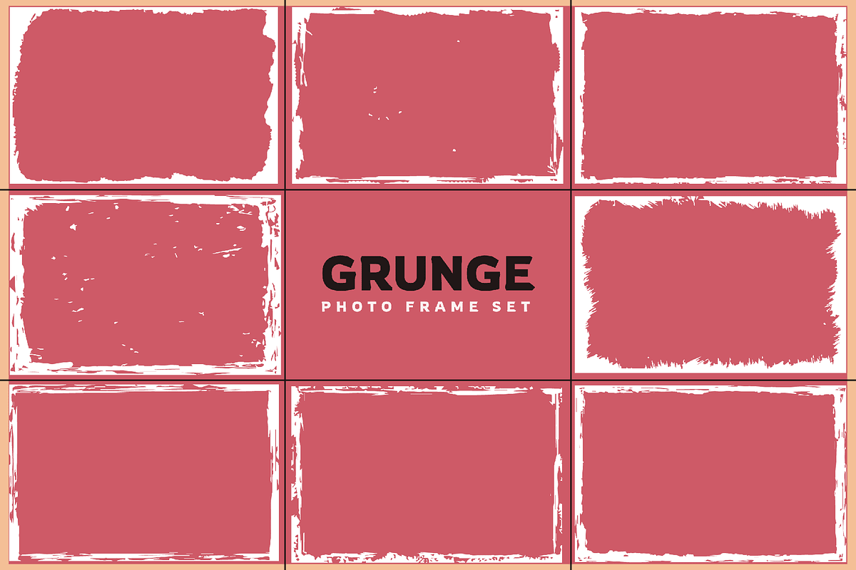 Vector Grunge Photo Frame Design, a Decorative Illustration by Photoshop Action (Photo 5 of 5)