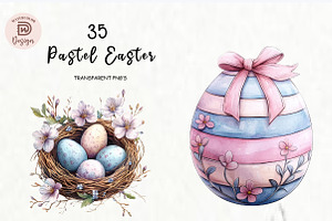 Pastel Easter Watercolor Clipart, an Illustration by Watercolor design