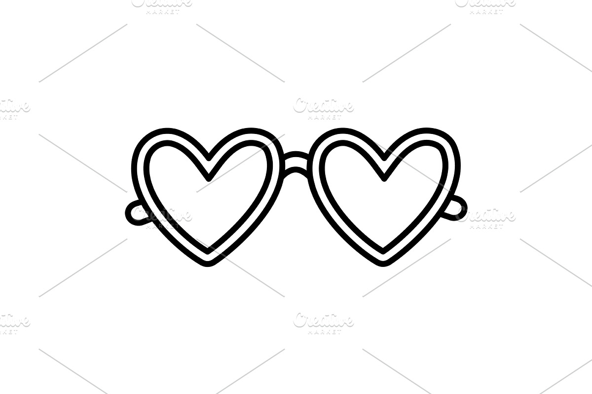 Sunglasses icon line art, an Outline Icon by Elen_Art