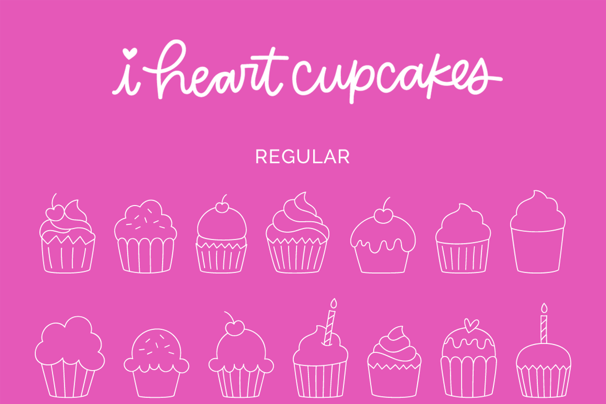I Heart Cupcakes Dingbat Font preview 5
