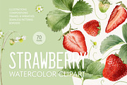 Strawberry watercolor illustrations, a Food Illustration by Fedulova Art (Thumbnail 1 of 17)
