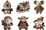 Crochet Christmas Clipart PNG, an Illustration by Black Bird Studio (Thumbnail 6 of 6)