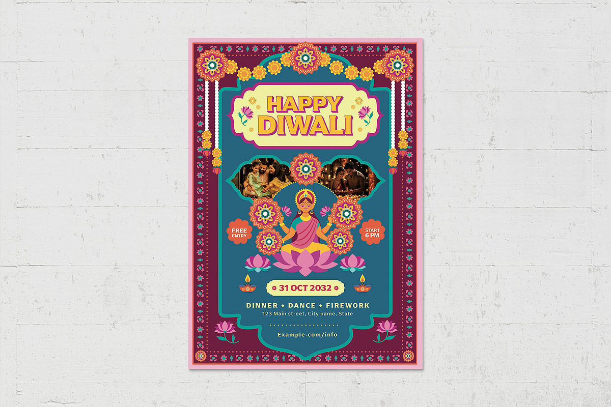 Diwali Flyer Template, a Flyer Template by BrandPacks (Photo 2 of 5)