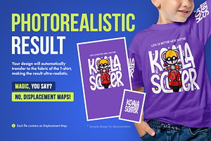 Realistic Kids Boy T-Shirt Mockups