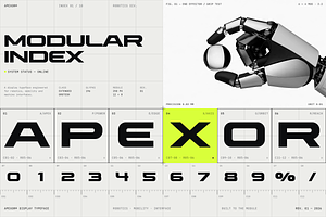 Apexor Futuristic Geometric Display, a Sans Serif Font by HipFonts
