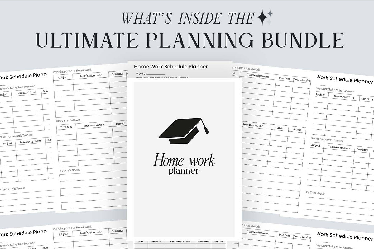 Minimal Homework Planner PDF preview 2