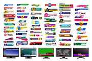Set of TV news bars., an Outline Icon by Vector photo shop (Thumbnail 2 of 4)