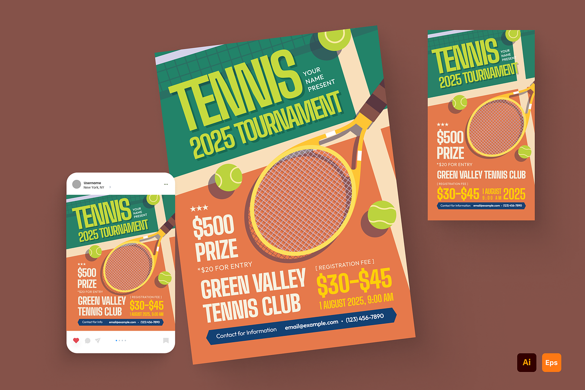 Tennis Tournament Flyer, a Flyer Template by MMPixelCraft (Photo 1 of 4)