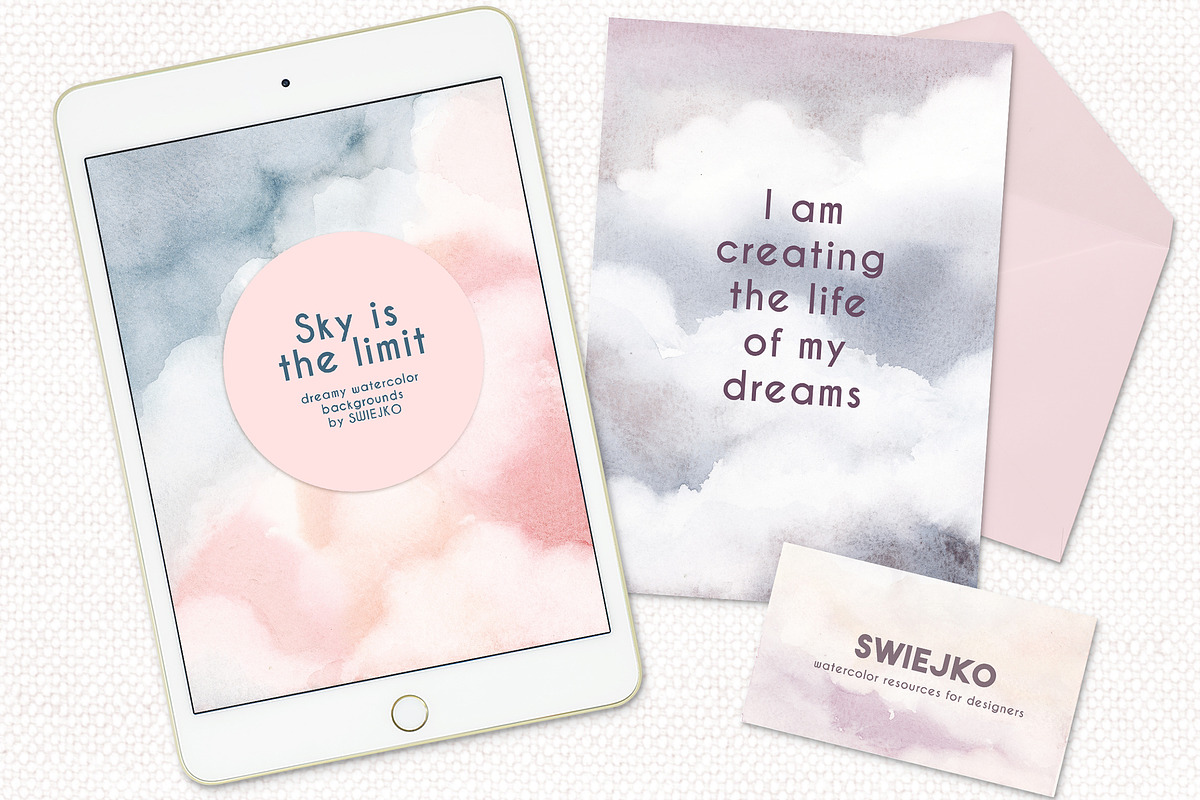 Cloudy Sky Background set, a Texture Illustration by swiejko (Photo 3 of 6)