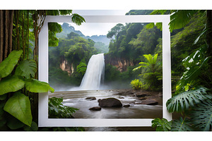 A tropical waterfall surrounded by, an Animal Photo by Igor Tichonow