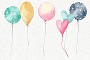 Birthday Party Clipart, an Illustration by Colibri Watercolor (Thumbnail 2 of 5)