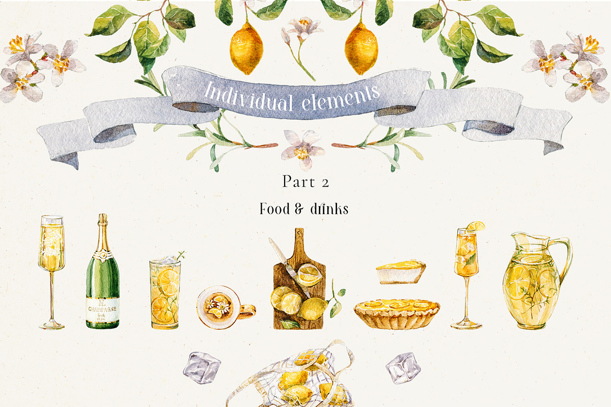 Watercolor Mediterranean summer life, a Decorative Illustration by Pamyatka Shop (Photo 22 of 25)