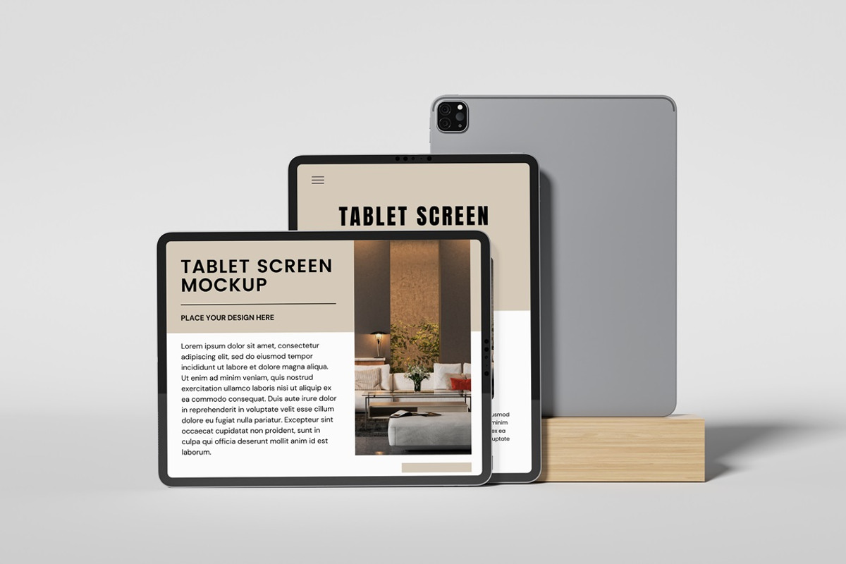 Realistic Tablet Screen Mockup, an iPad Mockup by AndikaGraphic (Photo 3 of 5)