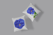 Blue Pansies Vector Set, an Illustration by MarynaPetrovska (Thumbnail 14 of 15)