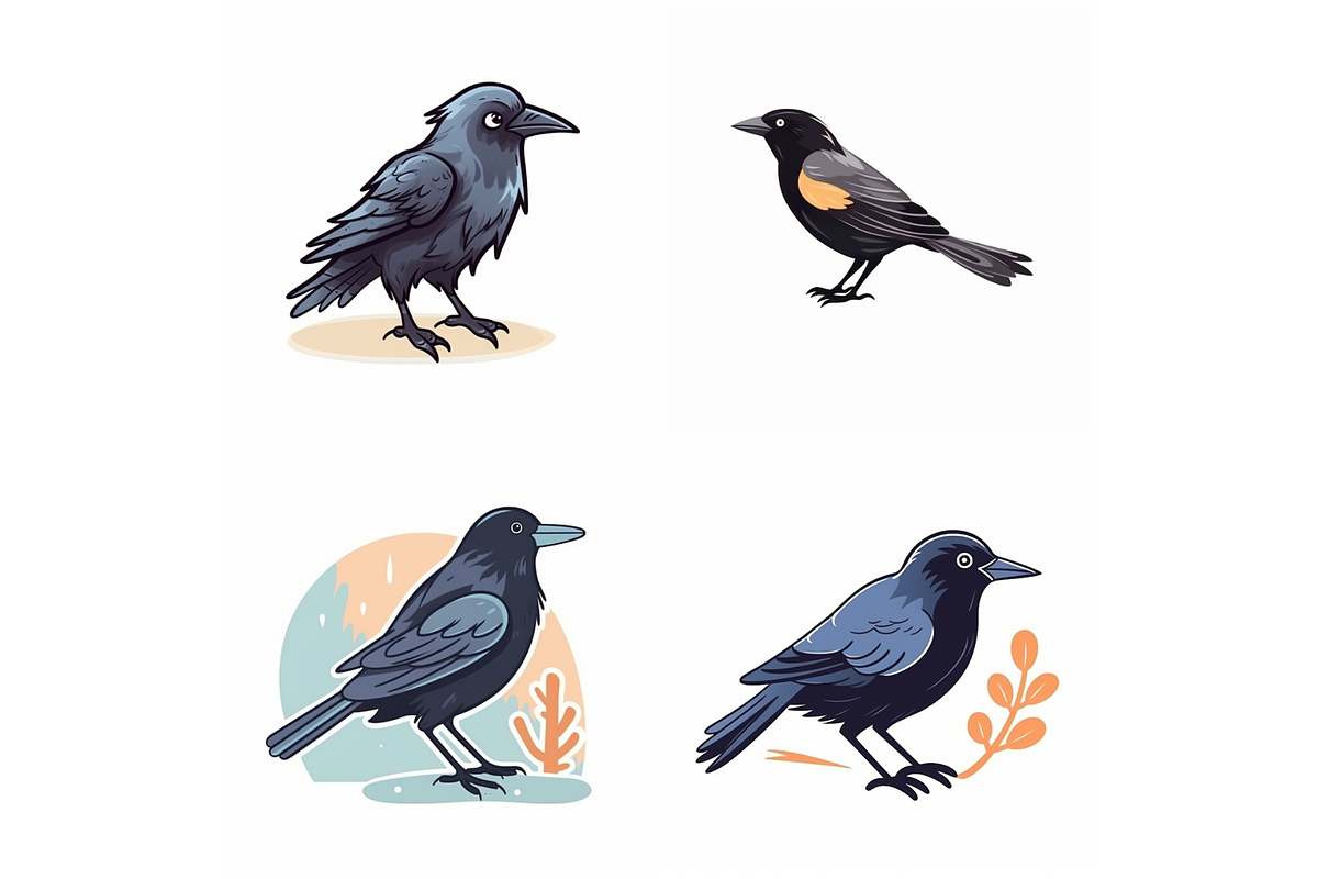 Prompt Midnight Blue Ravens Clipart, a Decorative Illustration by Creative design (Photo 2 of 7)