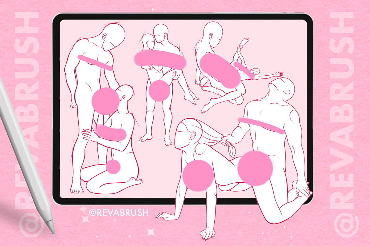 Procreate Love Pose Couple Brushes, a Brush Add-On by Revabrush (Photo 2 of 4)