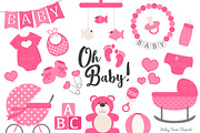 Hot Pink Baby Clipart, an Illustration by Amanda Ilkov (Thumbnail 1 of 2)