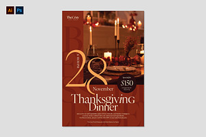 Thanksgiving Dinner Flyer Template, a Flyer Template by BrandPacks
