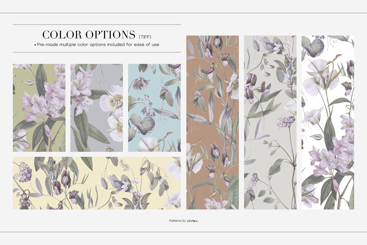 Vintage Botanical Patterns & Motifs, a Pattern Graphic by LEAFure (Photo 2 of 10)
