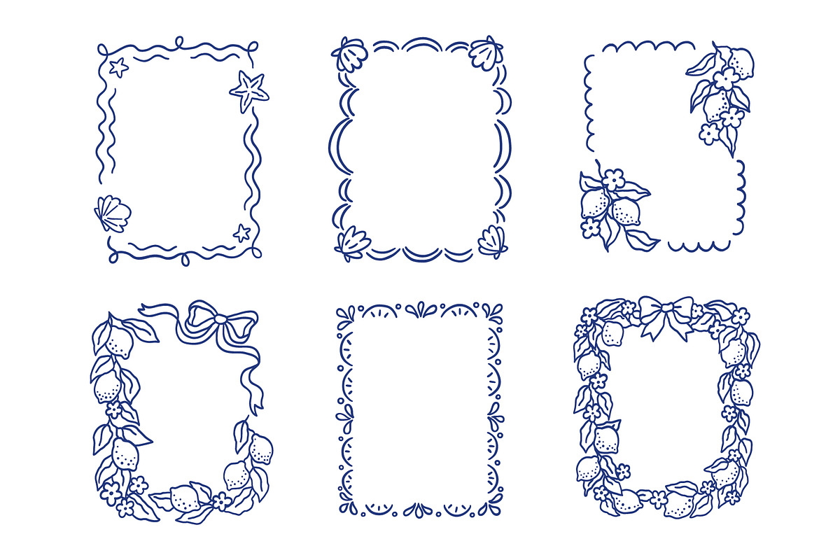 Italian Summer Frames and Clipart, an Object Graphic by Viaireshop (Photo 1 of 6)