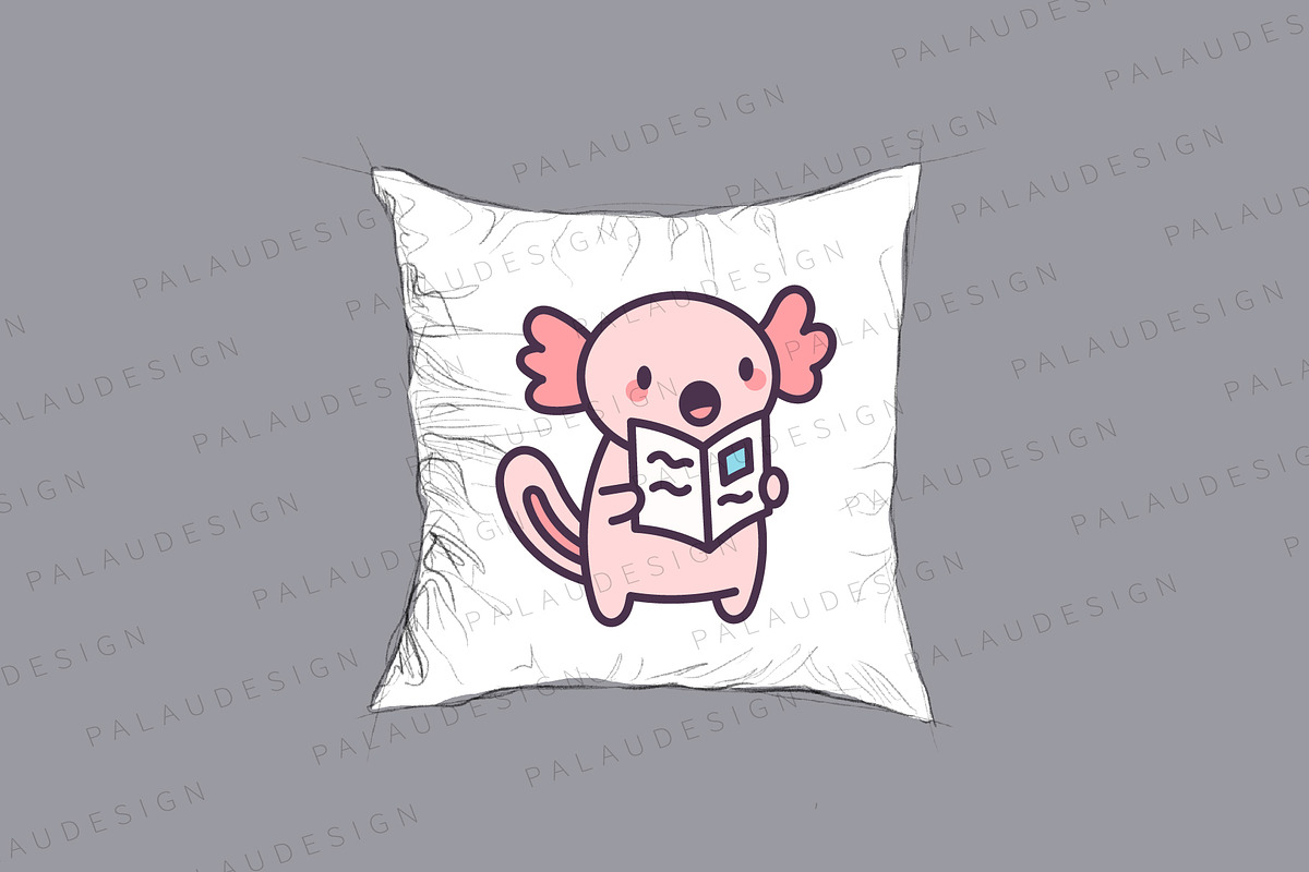 Kawaii Axolotl Summer Walk, a Seasonal Illustration by Palau (Photo 8 of 12)