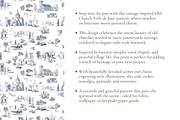 Old Church Toile de Jouy Print, a Background Graphic by Hughes Studio (Thumbnail 3 of 7)