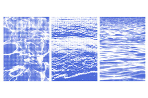 Halftone ocean and swiming pool, an Illustration by art PVP - market