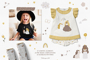 Princess & Unicorn clipart & pattern, an Animal Illustration by polikarpovaart (Thumbnail 2 of 11)