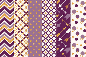 Plum Bohemian Glitter Patterns