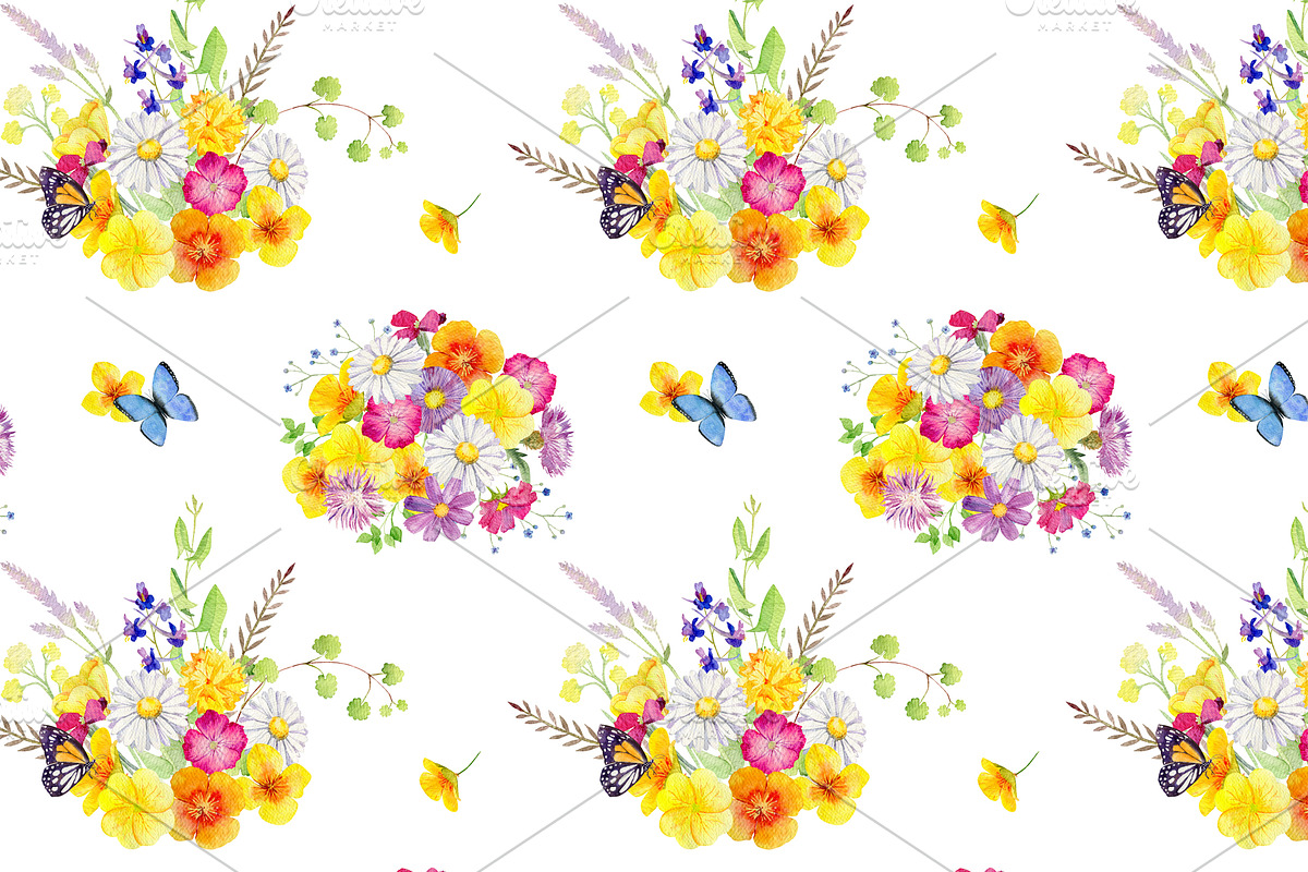Wild flowers watercolor set, a Background Graphic by Elegantia (Photo 15 of 15)