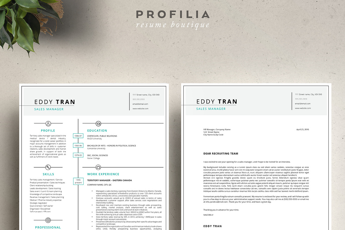 Word Resume & Cover Letter Template, a Resume Template by Profilia Resume Boutique (Photo 3 of 4)