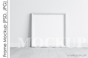 White Square Frame Mockup PSD JPG