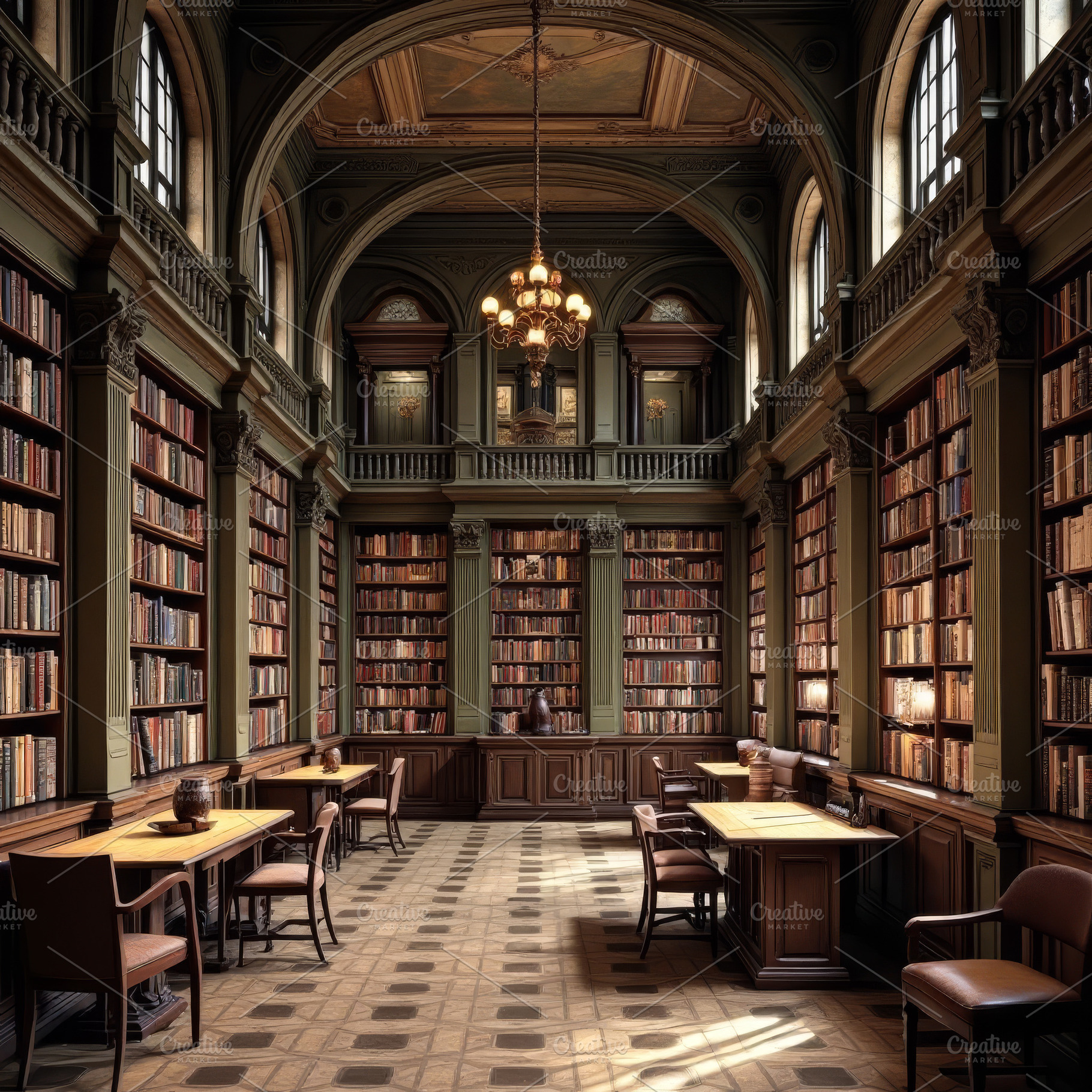 ancient library AI generated, a Photo by WorldOfPhotos