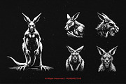 10 Bundle Dark Art Kangaroo Animal, an Illustration by Morspective (Thumbnail 5 of 7)