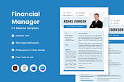 CV Resume Financial Manager V2, a Resume Template by twinstd (Thumbnail 1 of 3)