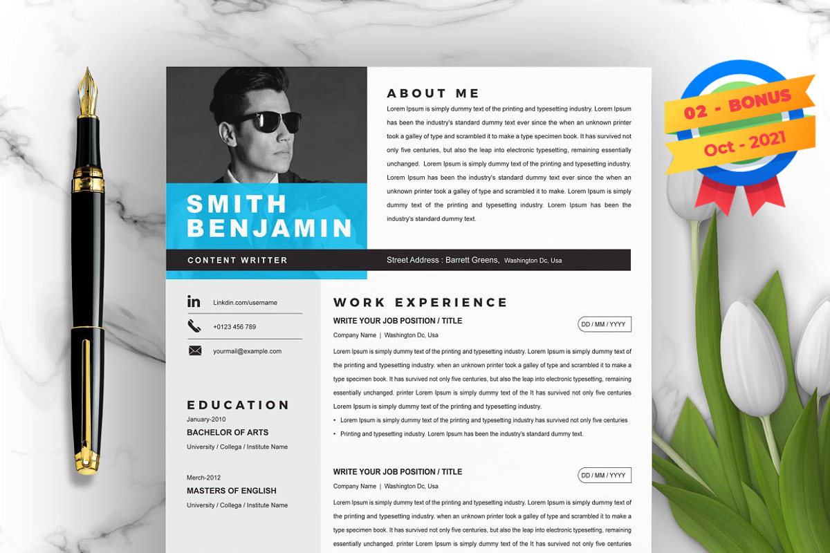 Resume/CV Bundle | 200+ for $29, a Resume Template by ResumeInventor (Photo 198 of 207)