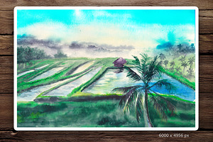 Watercolor, Tropical Landscapes