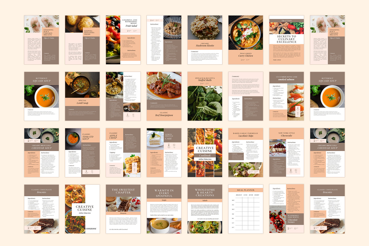 70 Cookbook Pages Templates Canva, a Templates & Theme by TemplateCastleStore (Photo 2 of 10)
