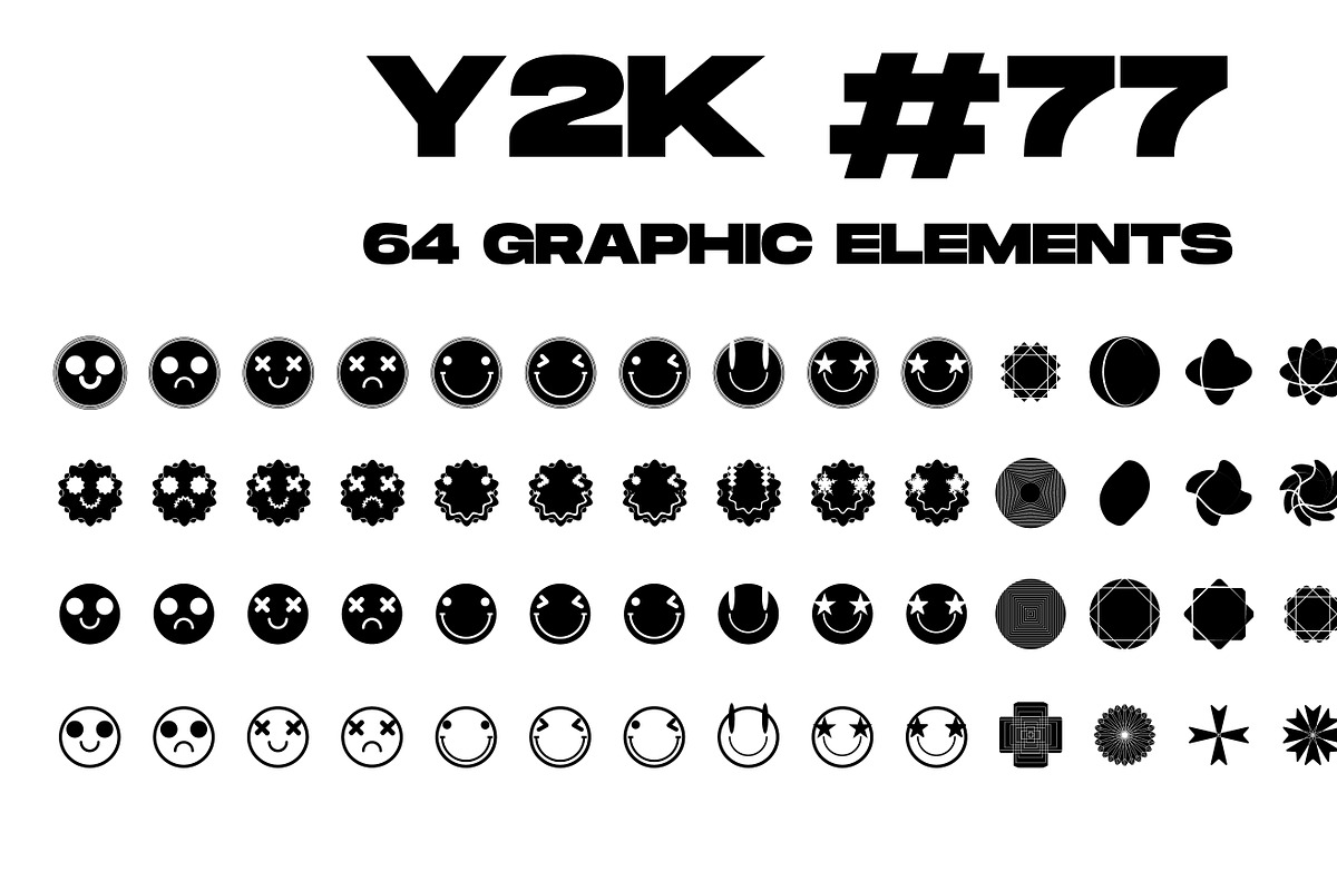 Y2K Digital Abstract Shapes, an Object Graphic by vitalinagerman