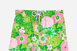 Preppy Pink And Green Floral Pattern