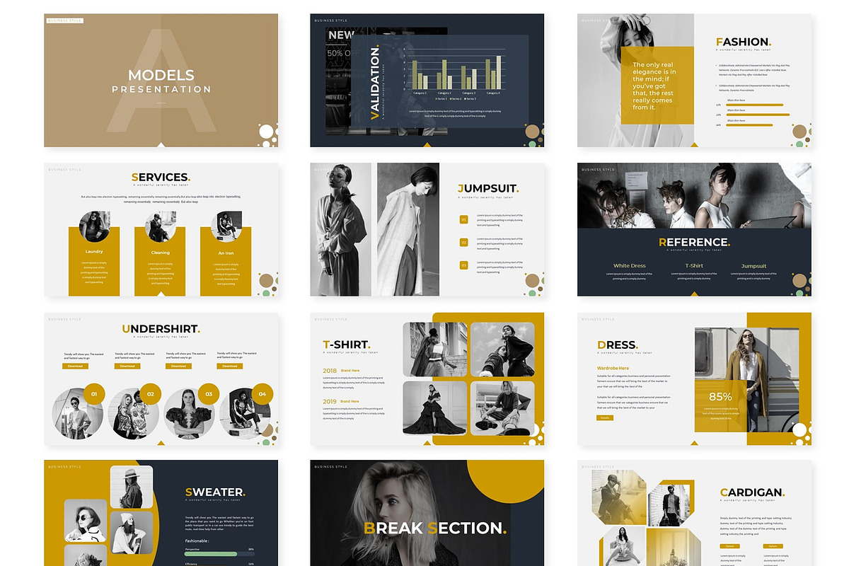 Models - Powerpoint Template, a Presentation Template by AQR Studio