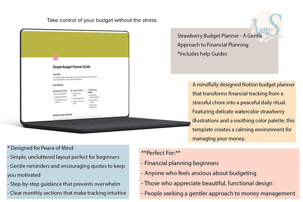 Notion Finance Tracker Template, a Landing Page Template by Little Creative Scribbles (Photo 2 of 7)