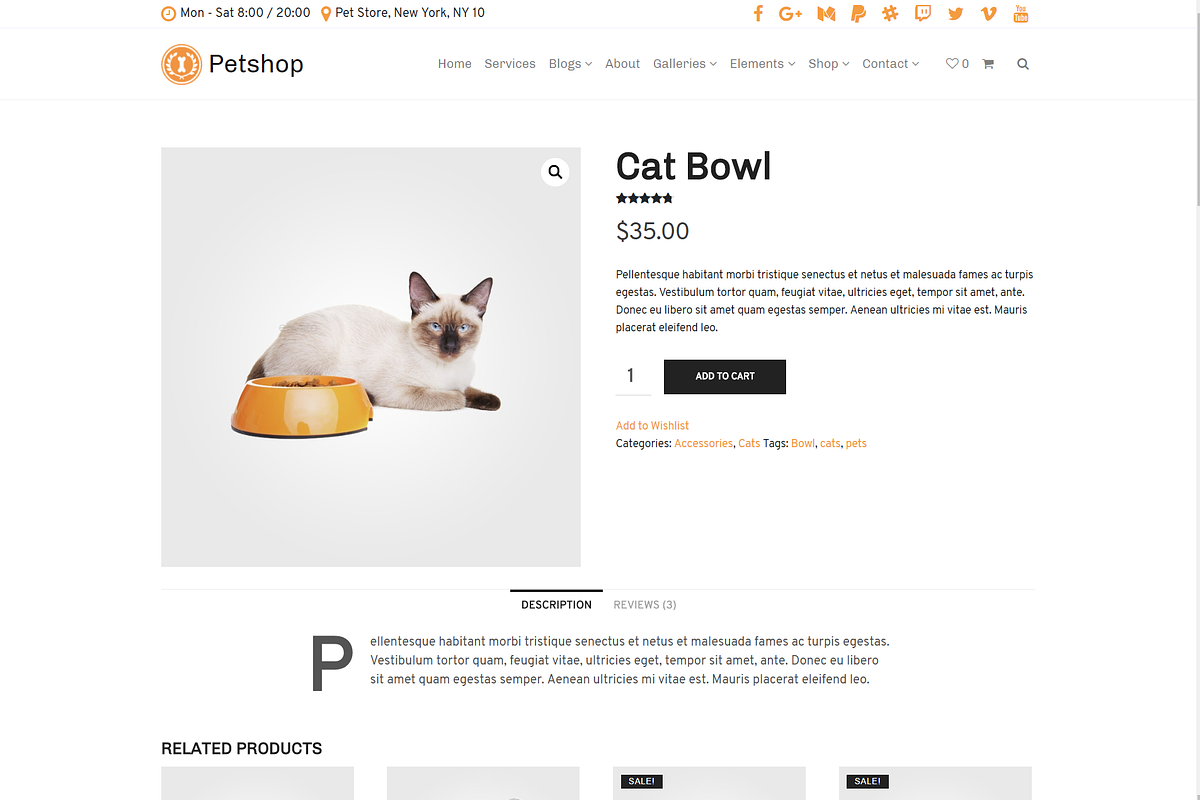 Petshop & Pet Care WordPress Theme, a WordPress Template by Visualmodo (Photo 6 of 30)
